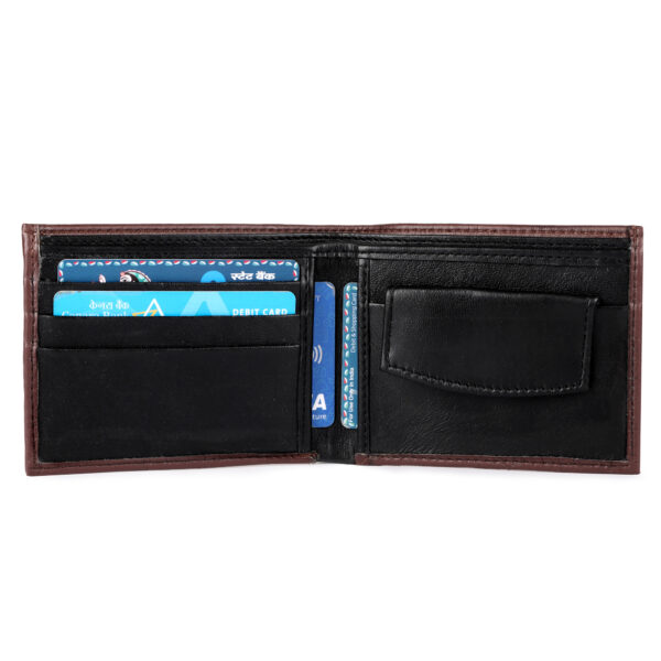 Buy Men Brown Color Leather Wallet online - Image 4