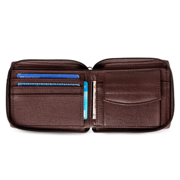 Buy Brown Zip Around Wallet online | Broad Bull - Image 3